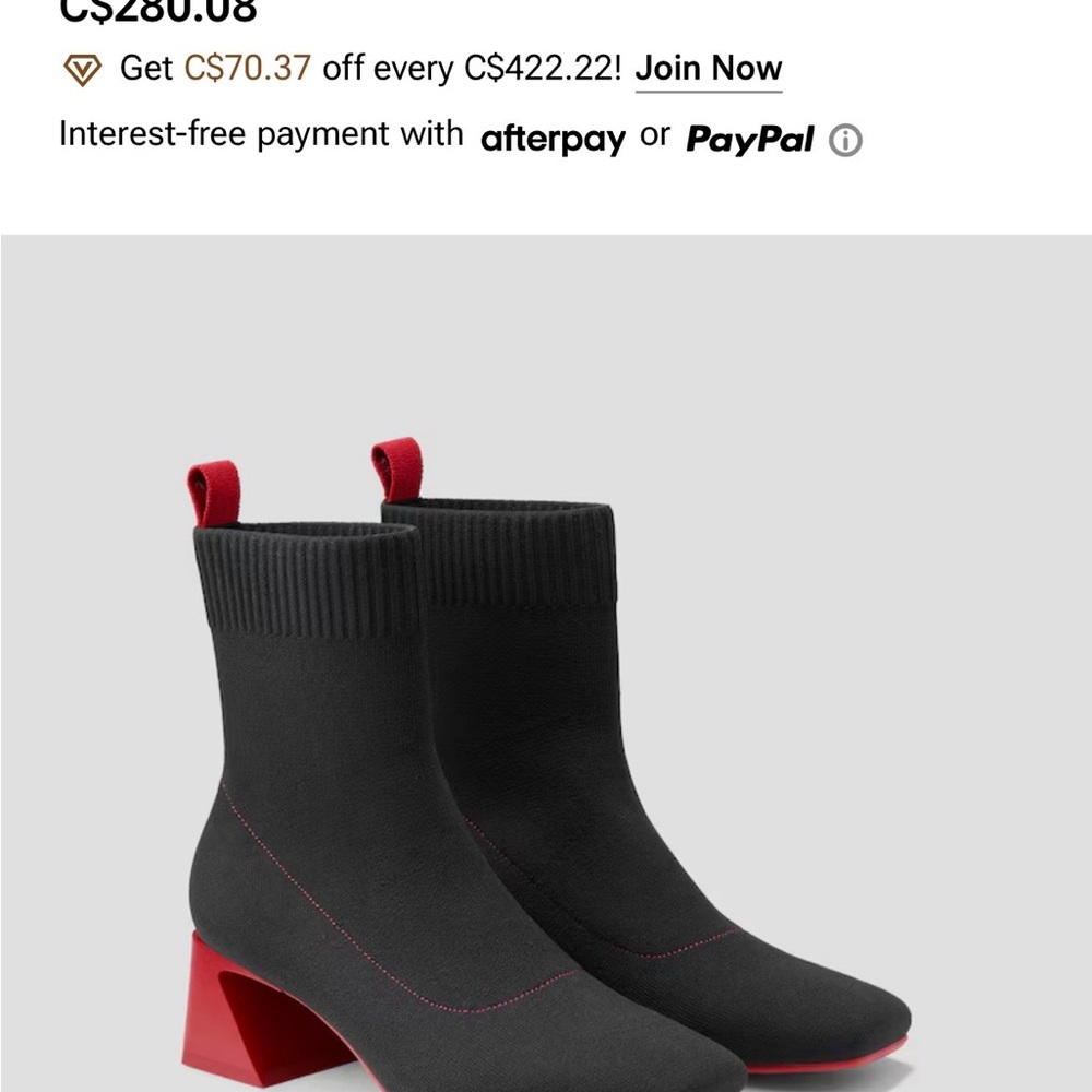 Elegant Black and Red Heeled Boots
